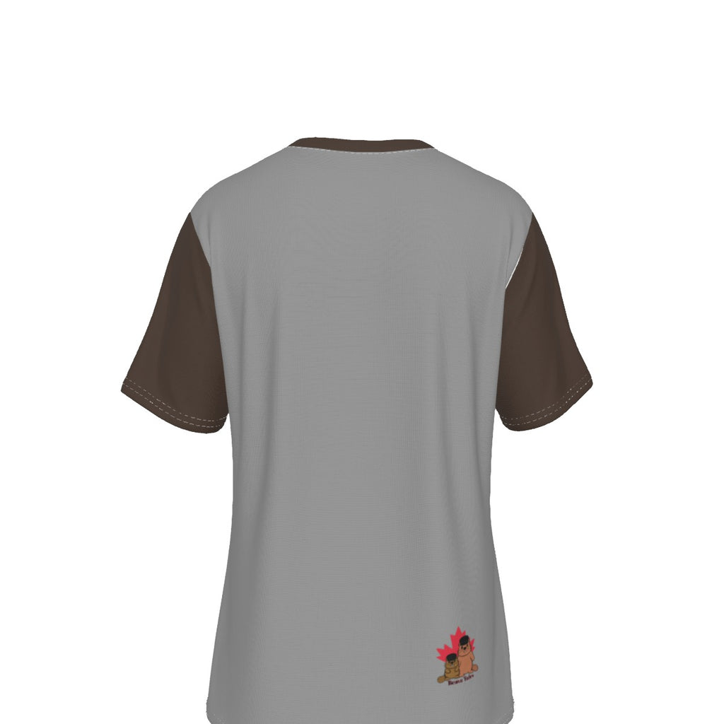 Jeffy Cat - Men's V neck tee - grey and brown