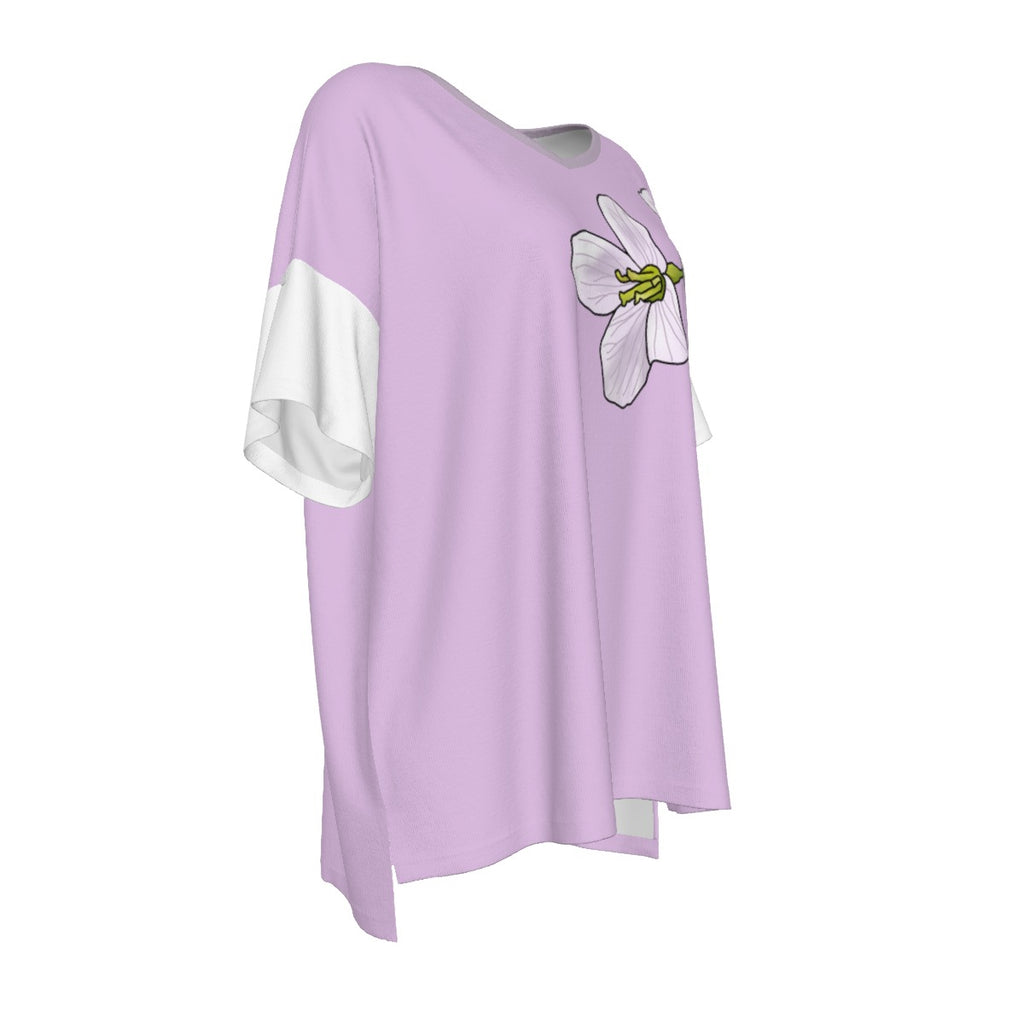 Nova Scotia Mayflower - drop shoulder tee - lilac
