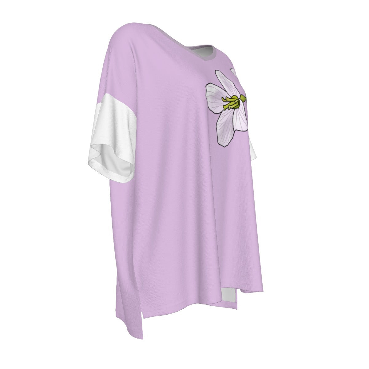 Nova Scotia Mayflower - drop shoulder tee - lilac