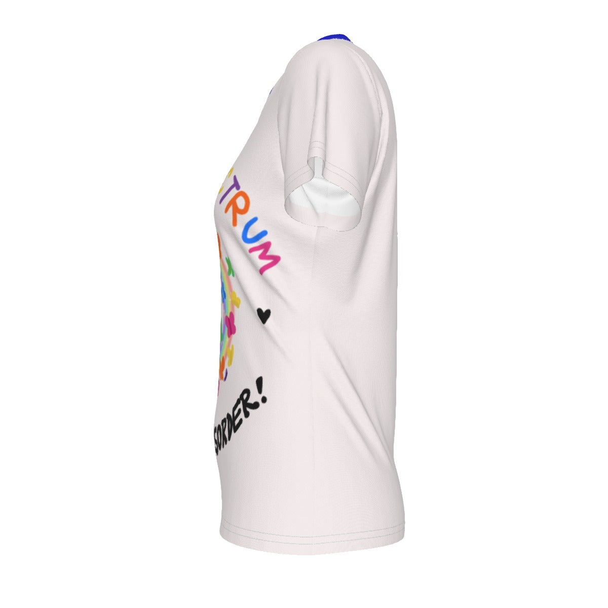 Autism Spectrum - V neck tee - offwhite and blue
