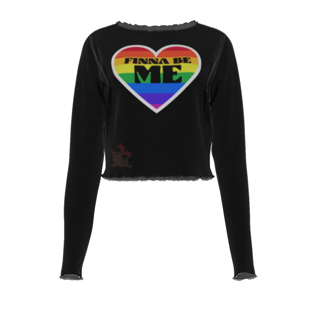 Finna Me - Rainbow - Pride - mesh crop - black