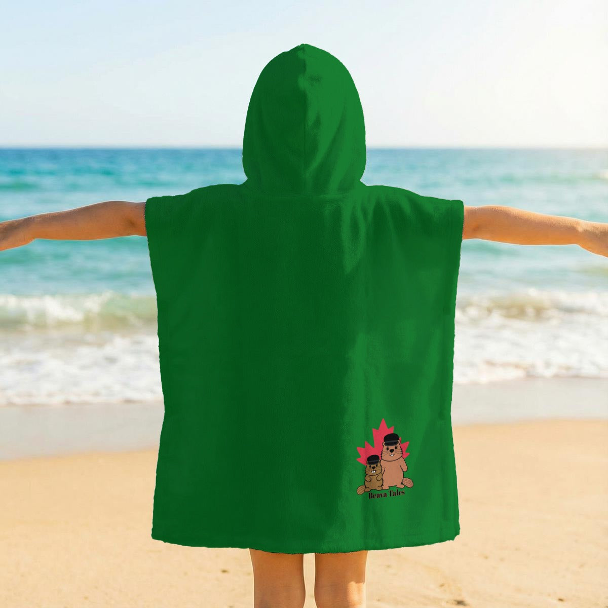 Kid's Hooded Towel Poncho - Mahjong 6 7