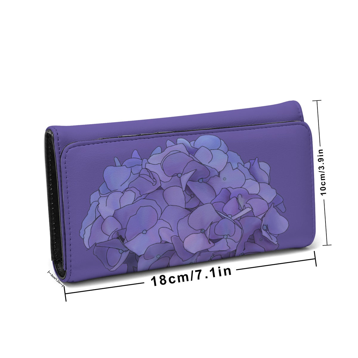 Hydrangea - periwinkle - wallet