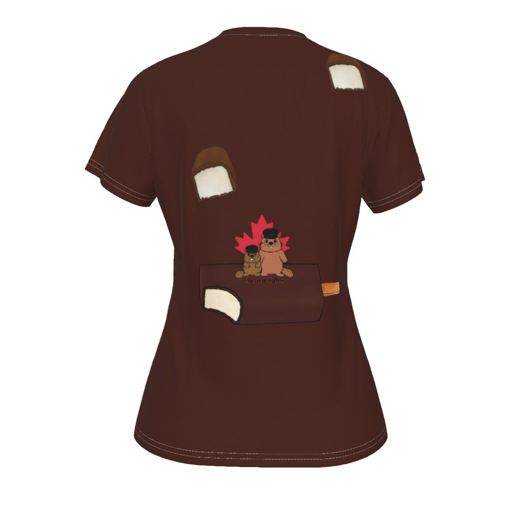 Race - UK - Choco Ice Bounty Bar - V neck tee - offwhite and brown