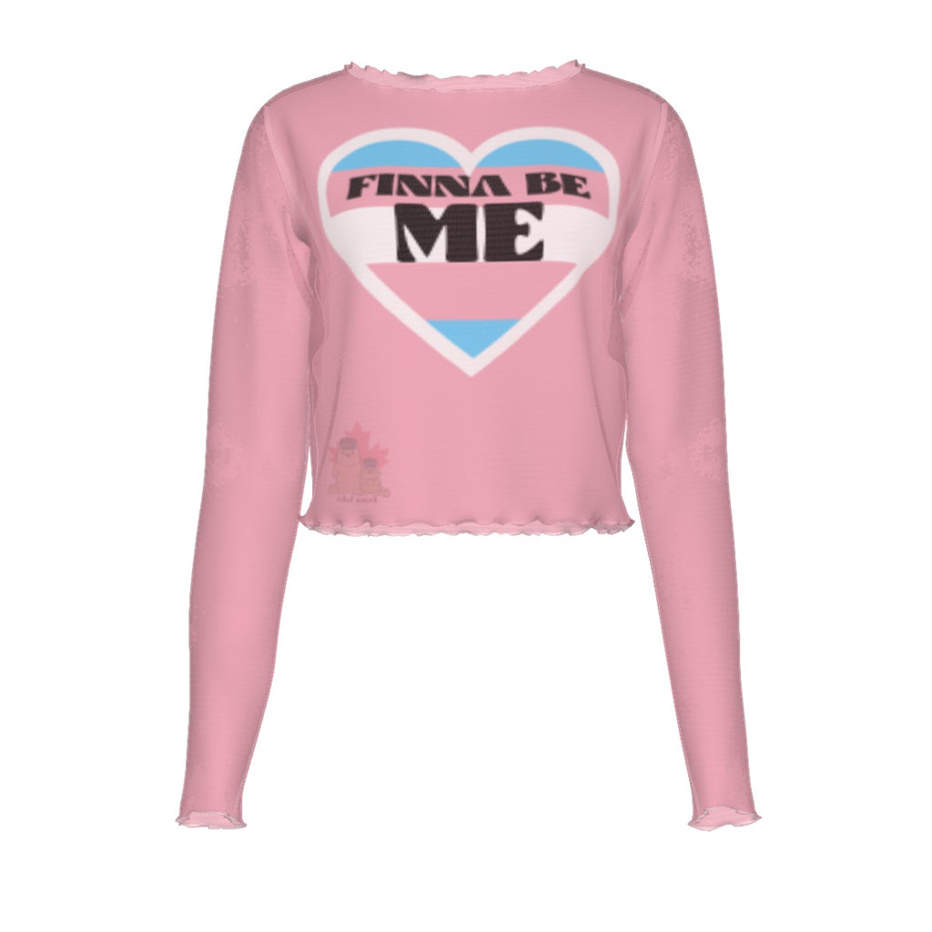 Finna Me - Trans - mesh crop - pink