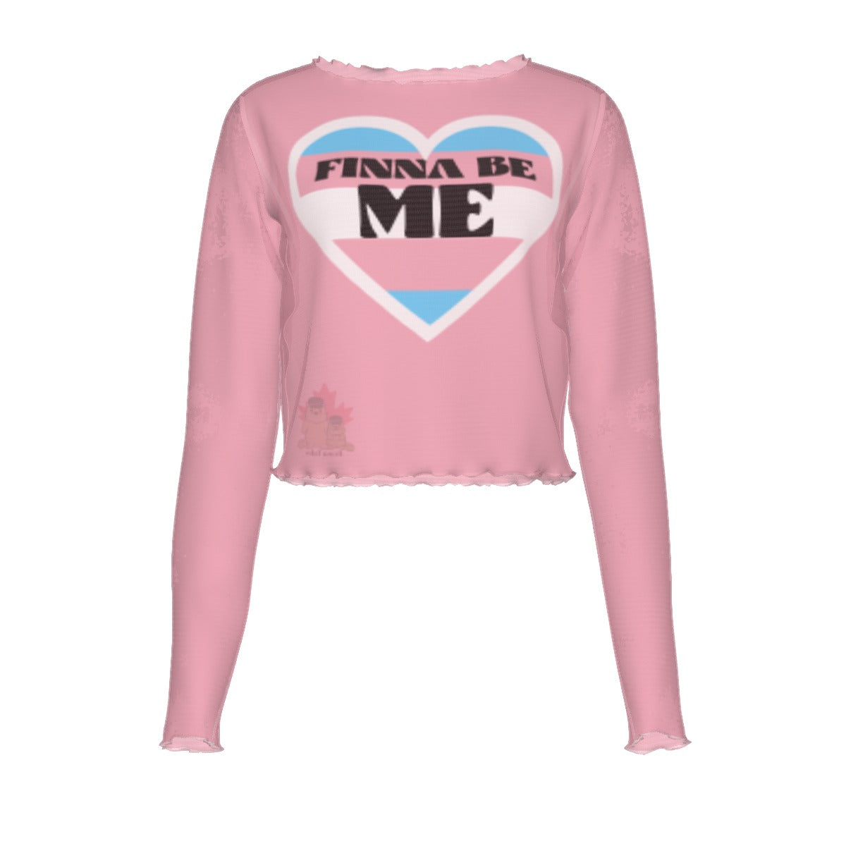 Finna Me - Trans - mesh crop - pink