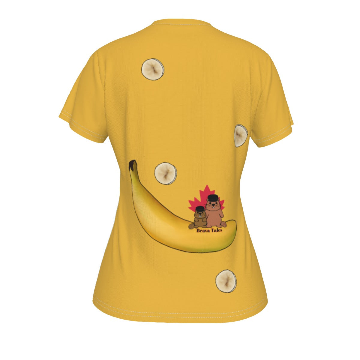 Race - Fruit - Banana - V neck tee - cream and yellow