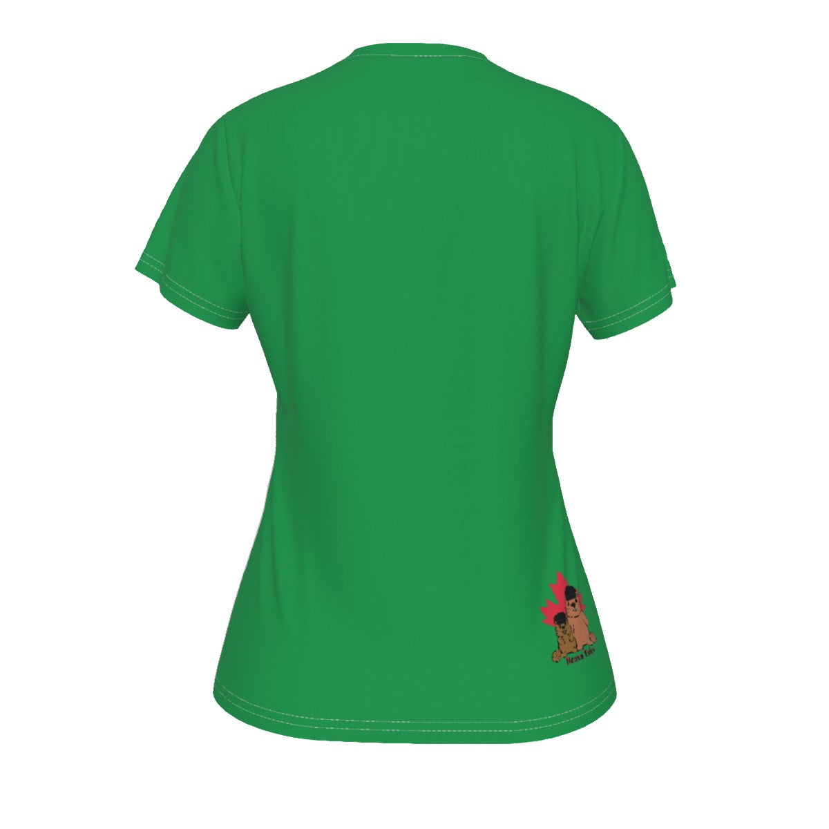 The Four Mahjong Flowers - white/green - V neck tee