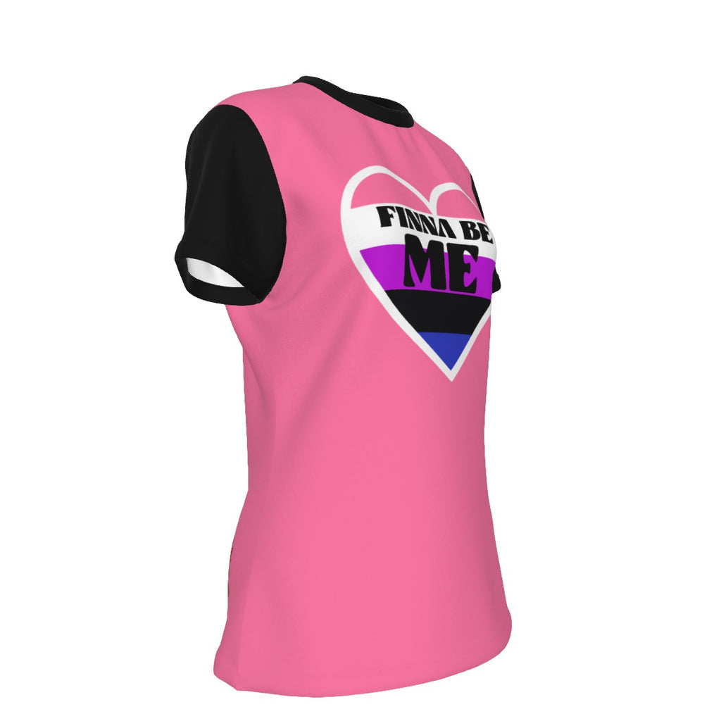 Finna Me - Gender Fluid - round neck tee - pink