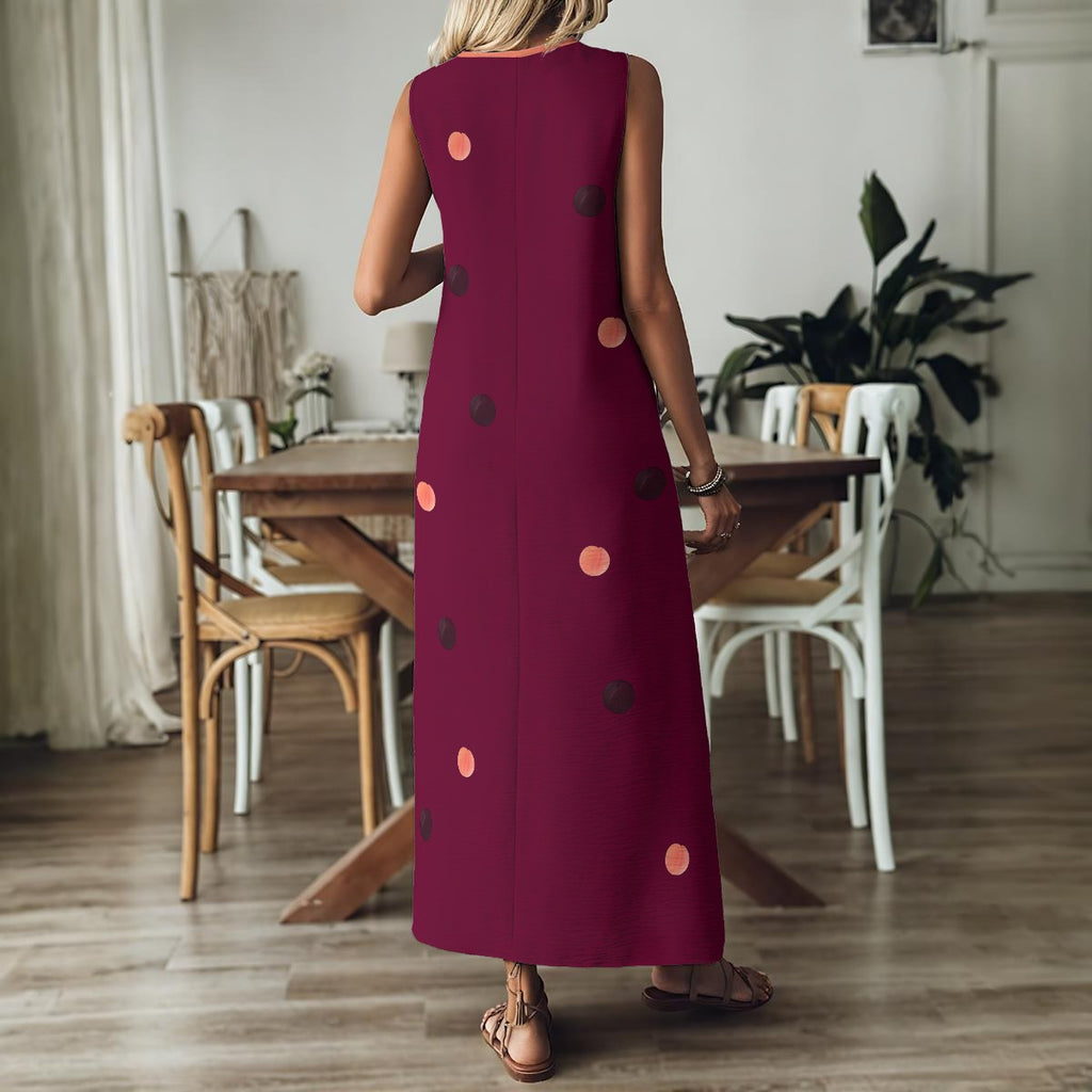 Peaches and Plums - sleeveless v neck maxi dress - plum