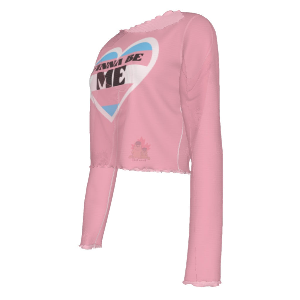 Finna Me - Trans - mesh crop - pink