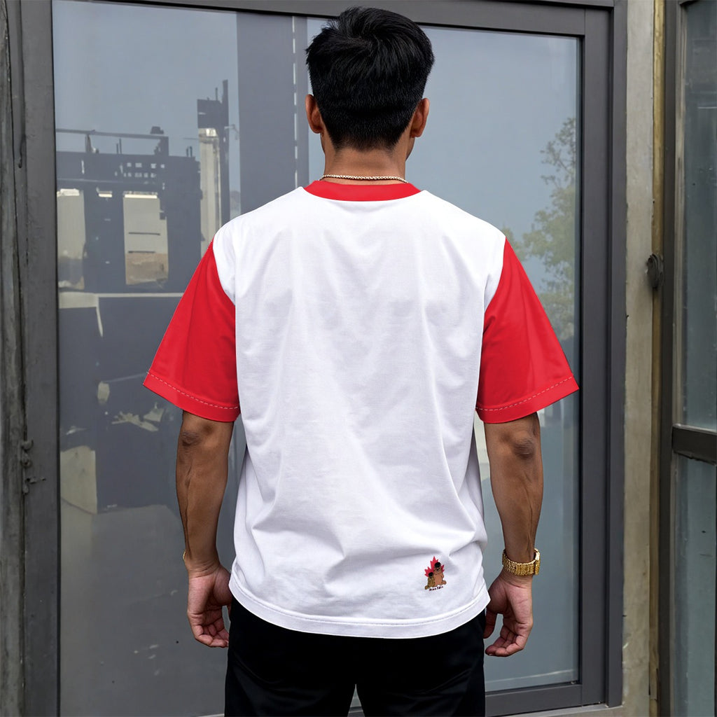 Canadian - Grade EH - Unisex drop shoulder tee - white and red