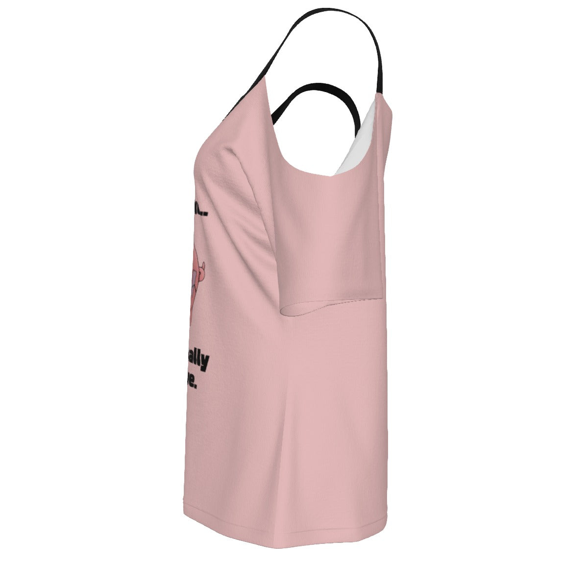 Piggy Bank - cold shoulder tee - pink and black
