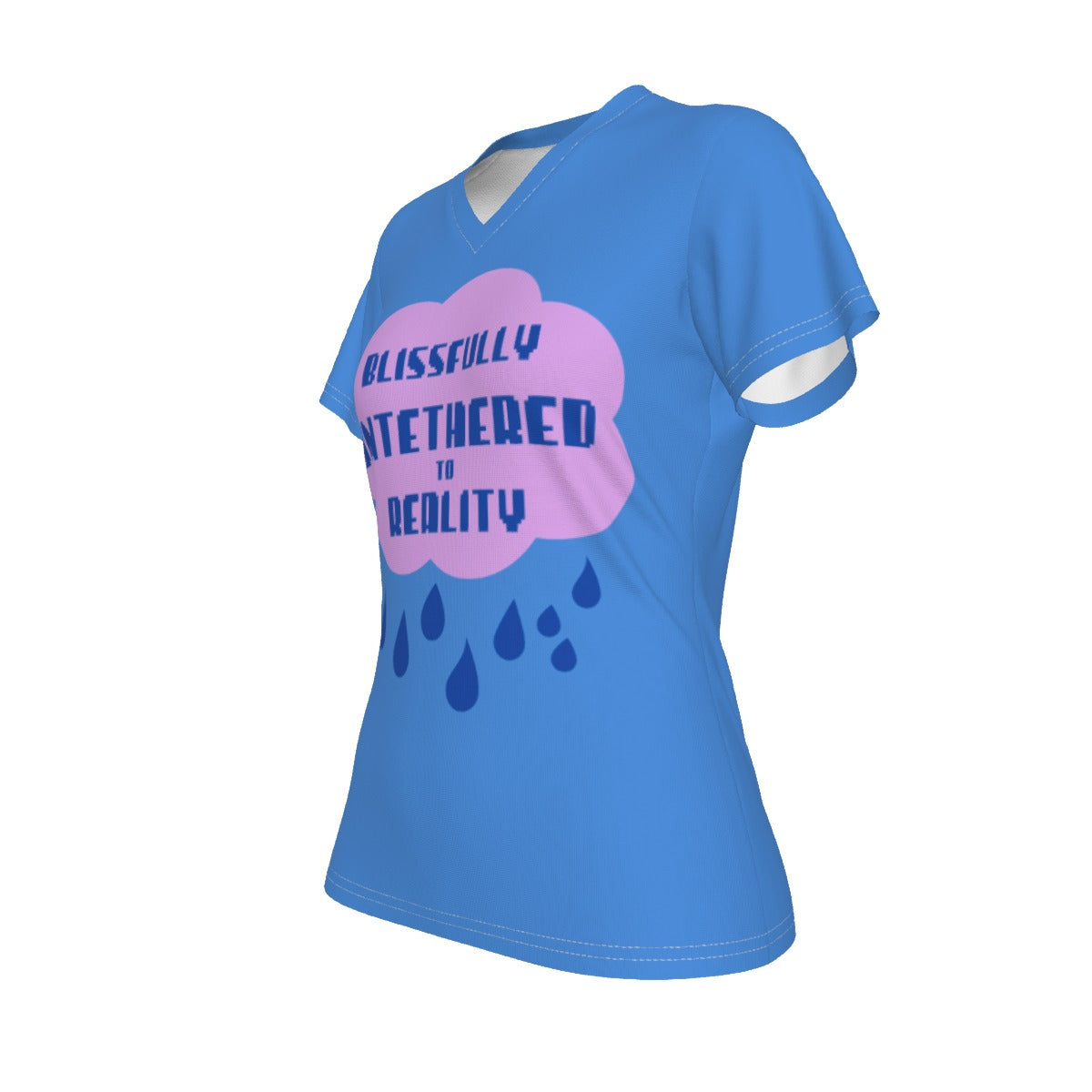 Untethered - light blue - V neck