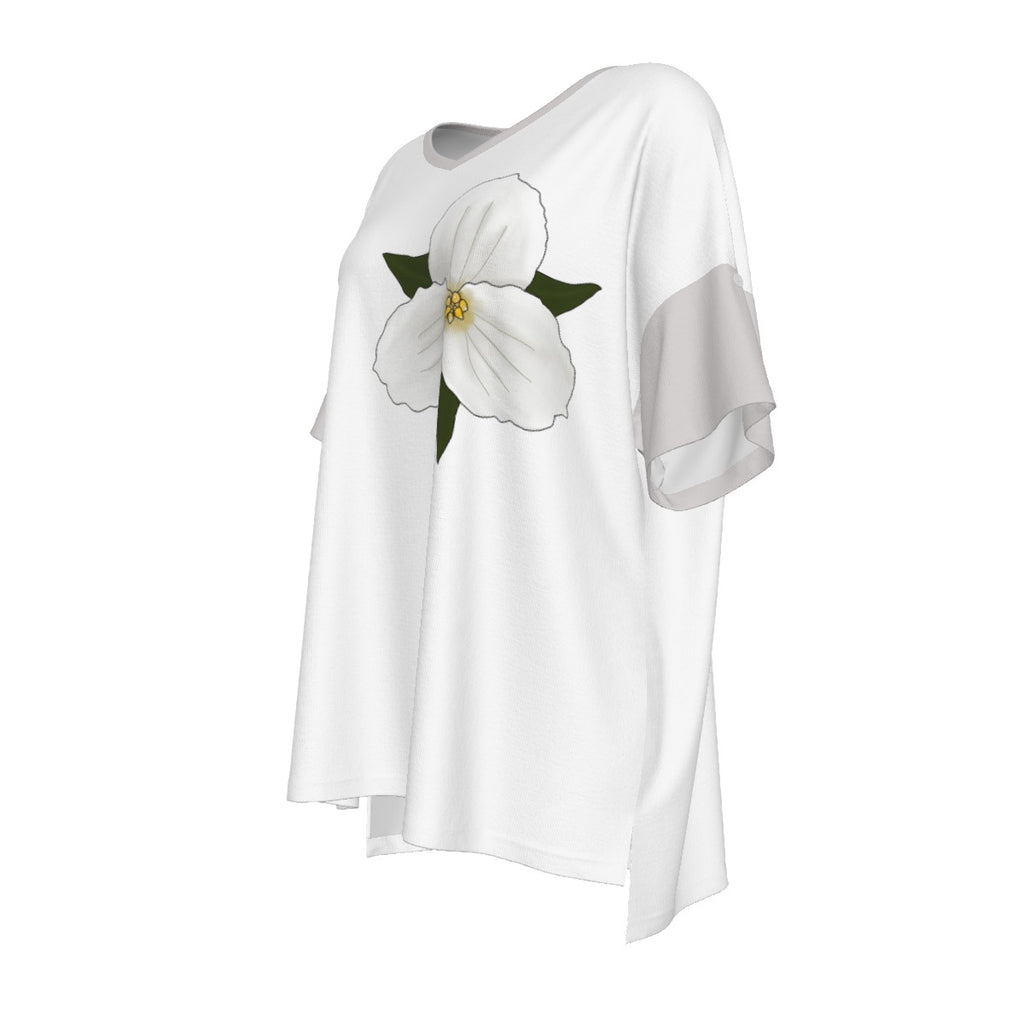 Ontario Trillum - drop shoulder tee - white