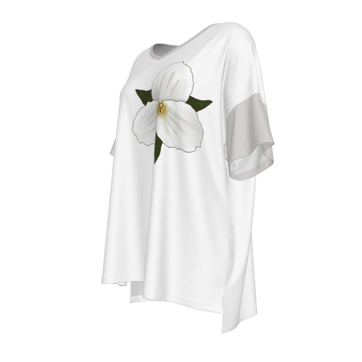 Ontario Trillum - drop shoulder tee - white