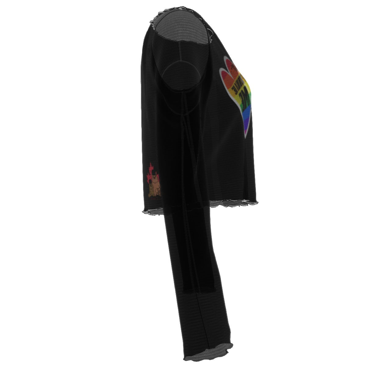 Finna Me - Rainbow - Pride - mesh crop - black