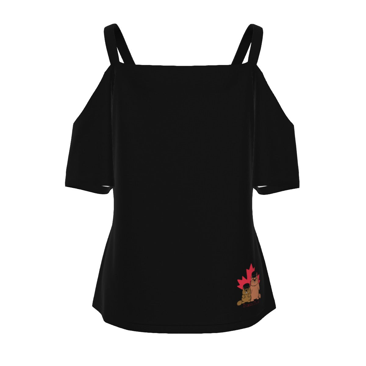 Naughty - off shoulder - black