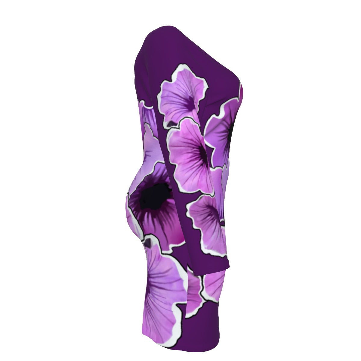 Purple Flowers - mesh dress